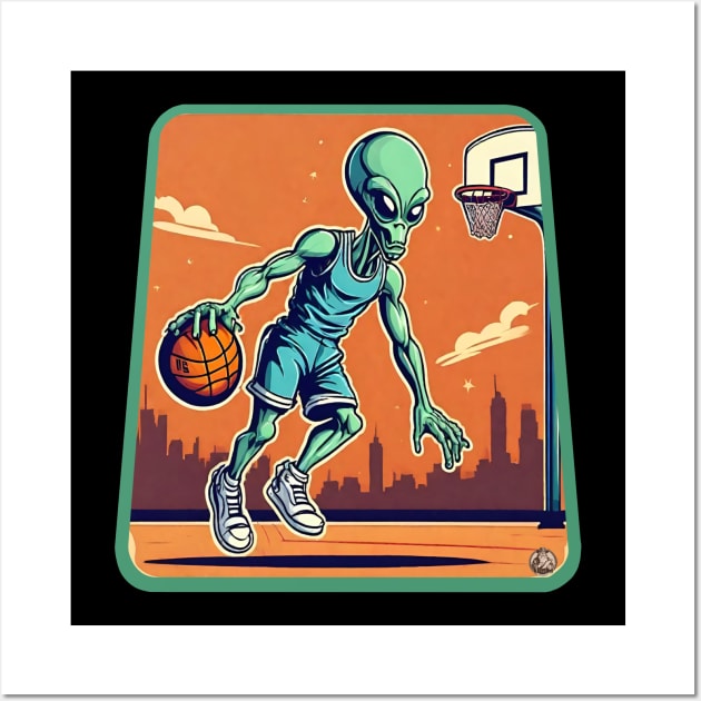 Alien basketball player Wall Art by Ilustradamus